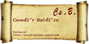 Csuvár Balázs névjegykártya