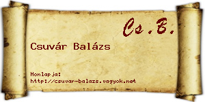 Csuvár Balázs névjegykártya